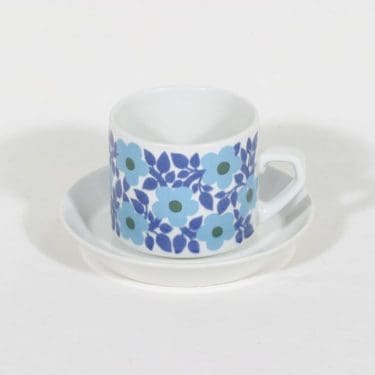 Arabia Ahmet kahvikuppi, suunnittelija Raija Uosikkinen, retro, serikuva