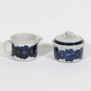 Arabia Anemone sokerikko ja kermakko, käsinmaalattu, suunnittelija Ulla Procope, käsinmaalattu