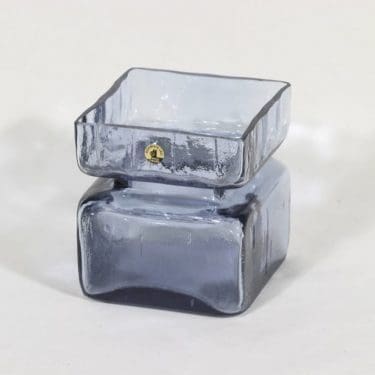 Riihimäen lasi Pala maljakko, siniharmaa, suunnittelija Helena Tynell,