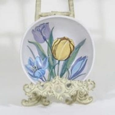 Kupittaan savi kulho, käsinmaalattu, suunnittelija , käsinmaalattu, signeerattu