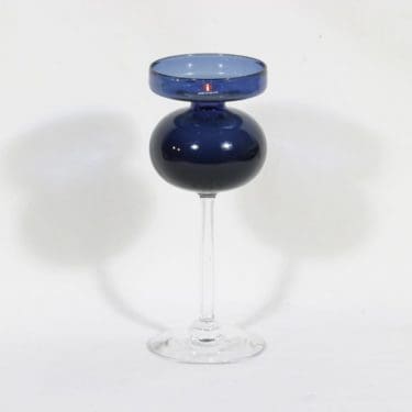 Riihimäen lasi 2660 kynttilänjalka, sininen, suunnittelija ,
