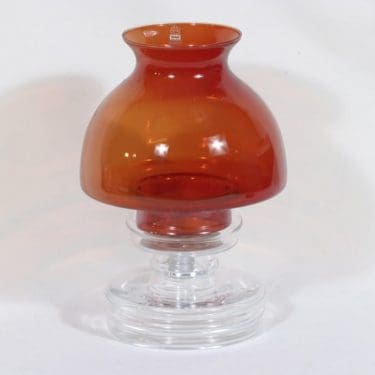 Riihimäen lasi Apollo kynttilälyhty, punainen, suunnittelija Nanny Still,