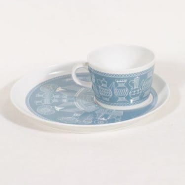 Arabia BA/BT kuppi ja lautanen, tilattu koriste, suunnittelija , tilattu koriste, serikuva