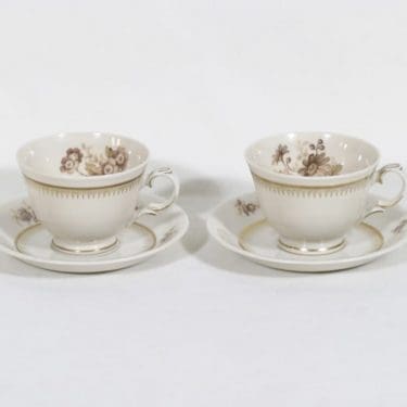 Arabia AX kahvikupit, kukkakuvio, 2 kpl, suunnittelija , kukkakuvio, siirtokuva