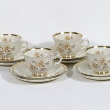 Arabia Myrna kahvikupit, 4 kpl, suunnittelija Olga Osol, siirtokuva