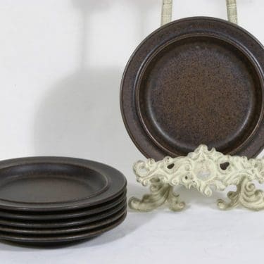 Arabia Ruska lautaset, ruskea, 6 kpl, suunnittelija Ulla Procope,