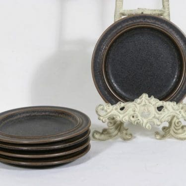 Arabia Ruska lautaset, ruskea, 5 kpl, suunnittelija Ulla Procope,