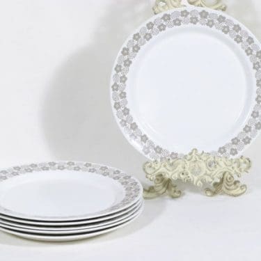 Arabia Rypäle lautaset, matala, 6 kpl, suunnittelija Raija Uosikkinen, matala, serikuva