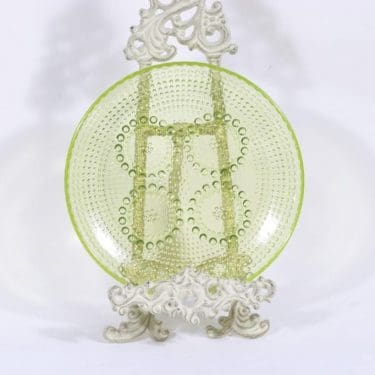 Riihimäen lasi Grapponia lautanen, keltainen, suunnittelija Nanny Still,