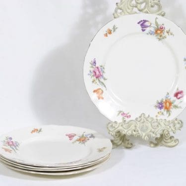 Arabia Kesäkukka lautaset, matala, 5 kpl, suunnittelija , matala, siirtokuva