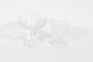 Nuutajärvi Apila sugar bowl and creamer, clear