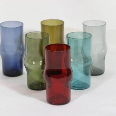 Nuutajärvi 1711 mehulasit, 20 cl, 6 kpl, suunnittelija Kaj Franck, 20 cl