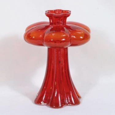 Riihimäen lasi Päivänkukka maljakko, punainen, suunnittelija Helena Tynell,