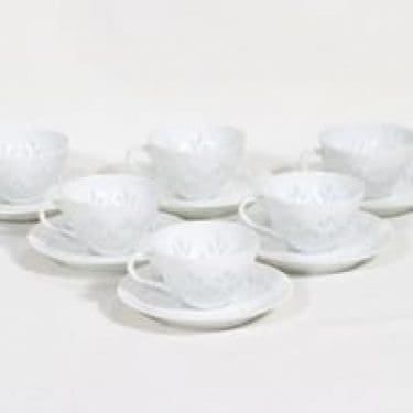 Arabia riisiposliini mokkakupit, 8 cl, 6 kpl, suunnittelija , 8 cl