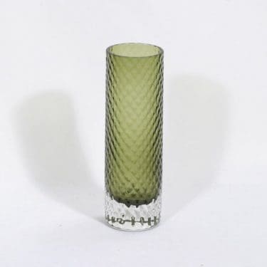 Riihimäen lasi 1491 maljakko, vihreä, suunnittelija Tamara Aladin,