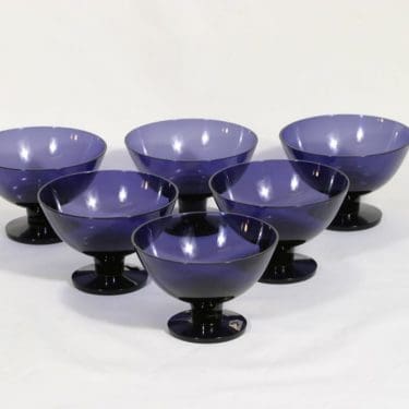 Nuutajärvi Juha annoskulhot, lila, 6 kpl, suunnittelija Kaj Franck,