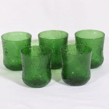 Nuutajärvi Fauna lasit, 20 cl, 5 kpl, suunnittelija Oiva Toikka, 20 cl