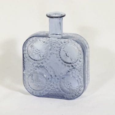 Riihimäen lasi Grapponia koristepullo, siniharmaa, suunnittelija Nanny Still,