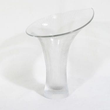 Iittala Kantarelli taidelasi, signeerattu, suunnittelija Tapio Wirkkala, signeerattu, viivahiottu