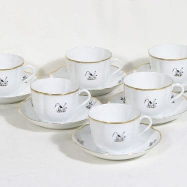 Arabia Haikara teekupit, 6 kpl, suunnittelija , leimakoriste, art deco