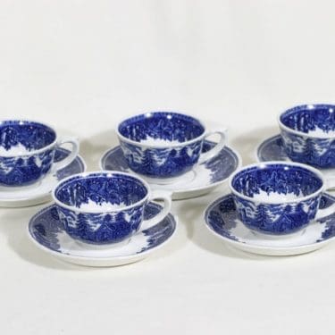 Arabia Maisema kahvikupit, 5 kpl, suunnittelija , kuparipainokoriste