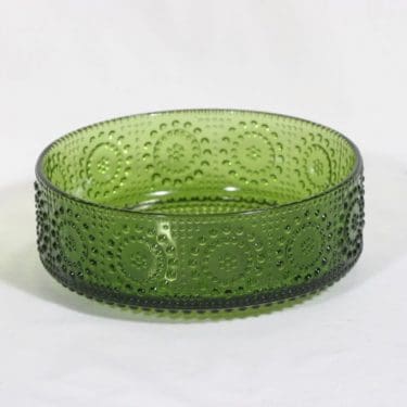 Riihimäen lasi Grapponia kulho, vihreä, suunnittelija Nanny Still,