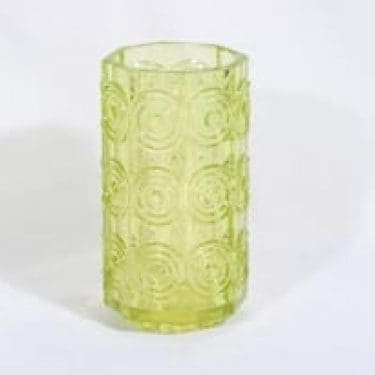 Riihimäen lasi Rengas maljakko, keltainen, suunnittelija Tamara Aladin,