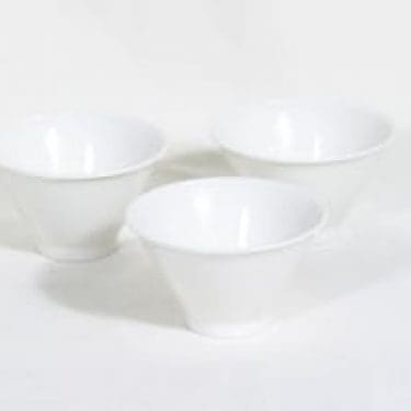 Arabia Harlekin annoskulhot, valkoinen, 3 kpl, suunnittelija Inkeri Leivo,