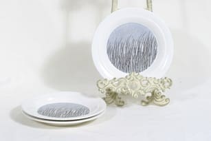 Arabia Merituuli plates, 3 pcs, designer Heljä Liukko-Sundström, small, silk screening