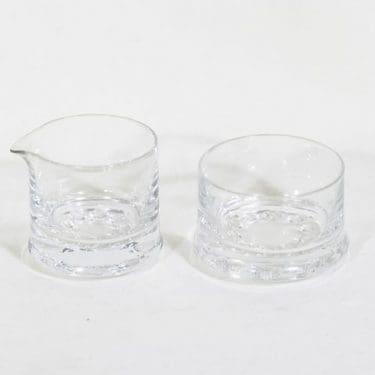 Iittala Helminauha sokerikko ja kermakko, kirkas, suunnittelija Timo Sarpaneva,