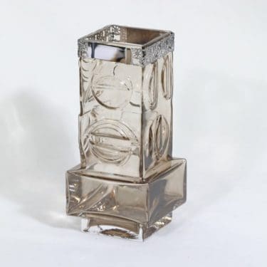 Turun Hopea Studio Sarpaneva maljakko, signeerattu, suunnittelija Pentti Sarpaneva, signeerattu, hopeavanne, uustuotanto