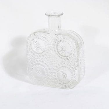 Riihimäen lasi Grapponia koristepullo, kirkas, suunnittelija Nanny Still,