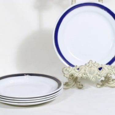 Arabia R lautaset, 5 kpl, suunnittelija , pieni, raitakoriste