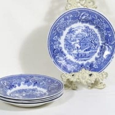 Arabia Maisema lautaset, syvä, 5 kpl, suunnittelija , syvä, kuparipainokoriste