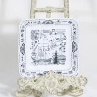 Arabia G koristelautanen, Finncell, suunnittelija Raija Uosikkinen, Finncell, tilattu koriste, pieni, serikuva