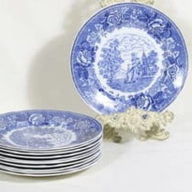 Arabia Maisema lautaset, matala, 11 kpl, suunnittelija , matala, kuparipainokoriste