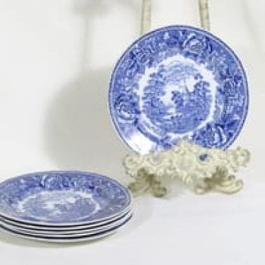 Arabia Maisema lautaset, pieni, 5 kpl, suunnittelija , pieni, matala, kuparipainokoriste