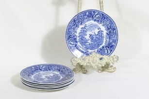 Arabia Maisema plates, small, 5 pcs, copper ornament