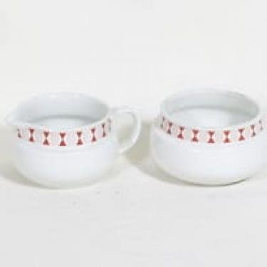 Arabia Seita sokerikko ja kermakko, suunnittelija Raija Uosikkinen, serikuva