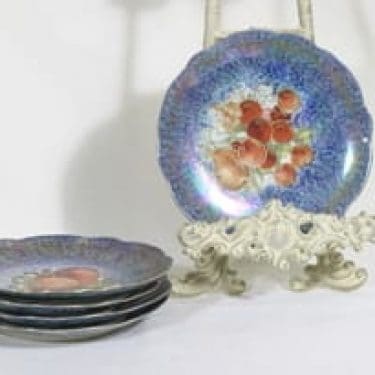 Arabia lautaset, kukkakuvio, 5 kpl, suunnittelija , kukkakuvio, pieni, serikuva, lysterikoriste