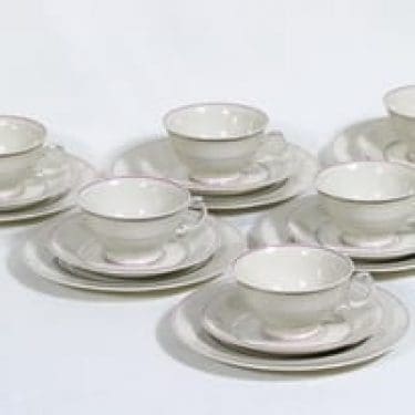 Arabia AX teekupit, raitakoriste, 6 kpl, suunnittelija , raitakoriste