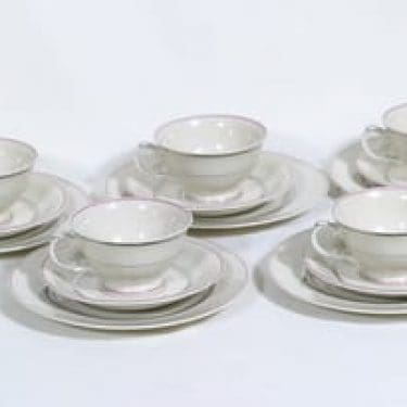 Arabia AX teekupit, raitakoriste, 5 kpl, suunnittelija , raitakoriste