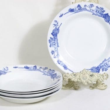 Arabia n5625 lautaset, syvä, 6 kpl, suunnittelija , syvä, kuparipainokoriste