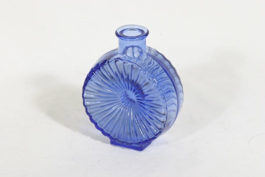 Riihimäen lasi Aurinkopullo koristepullo, sininen, suunnittelija Helena Tynell, vaalea VIII