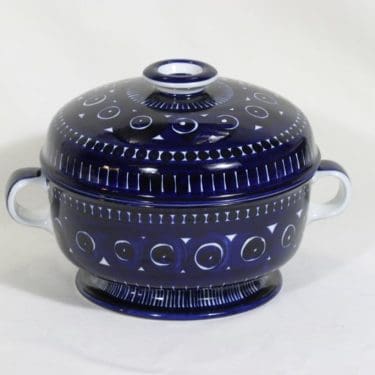 Arabia Valencia liemimalja, käsinmaalattu, suunnittelija Ulla Procope, käsinmaalattu, suuri, signeerattu