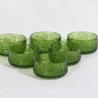 Riihimäen lasi Grapponia annoskulhot, 18 cl, 6 kpl, suunnittelija Nanny Still, 18 cl