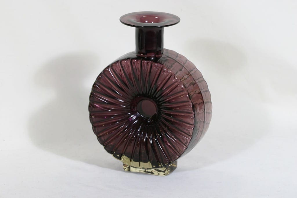 Riihimäen lasi Aurinkopullo koristepullo, koko 3/4, suunnittelija Helena Tynell, koko 3/4, tumma XVII