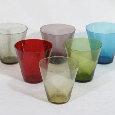 Nuutajärvi Kartio lasit, 18 cl, 4+2 kpl, suunnittelija Kaj Franck, 18 cl