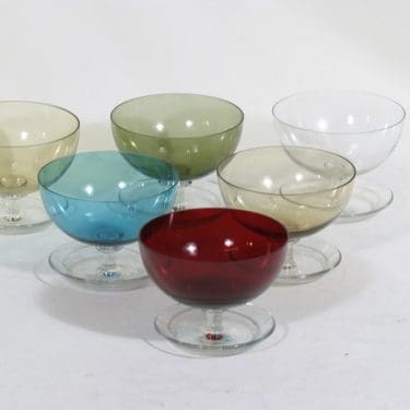 Nuutajärvi Jäätelömalja annosmaljat, 25 cl, 6 kpl, suunnittelija Saara Hopea, 25 cl