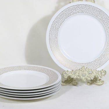 Arabia Kimmel lautaset, 6 kpl, suunnittelija Esteri Tomula, serikuva